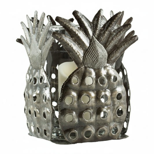 Pineapple Candle with Glass Hurricane