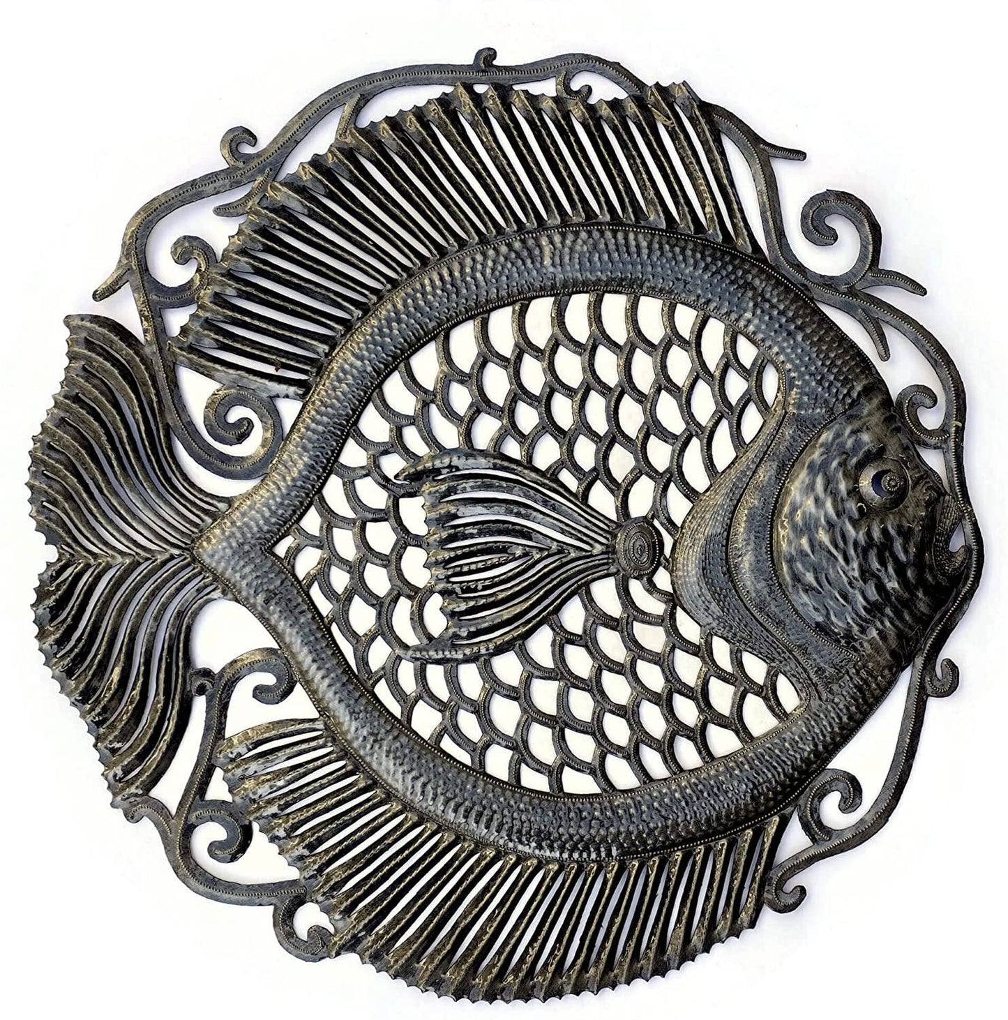 23" Fish Sea-life wall Decor, Nautical Theme Metal Art,