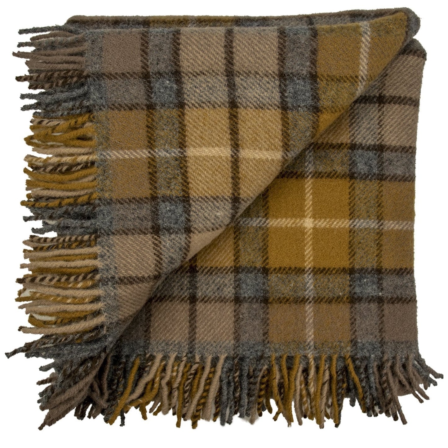 Highland Tweeds Pure New Wool  Fluffy Throw - Natural Buchanan