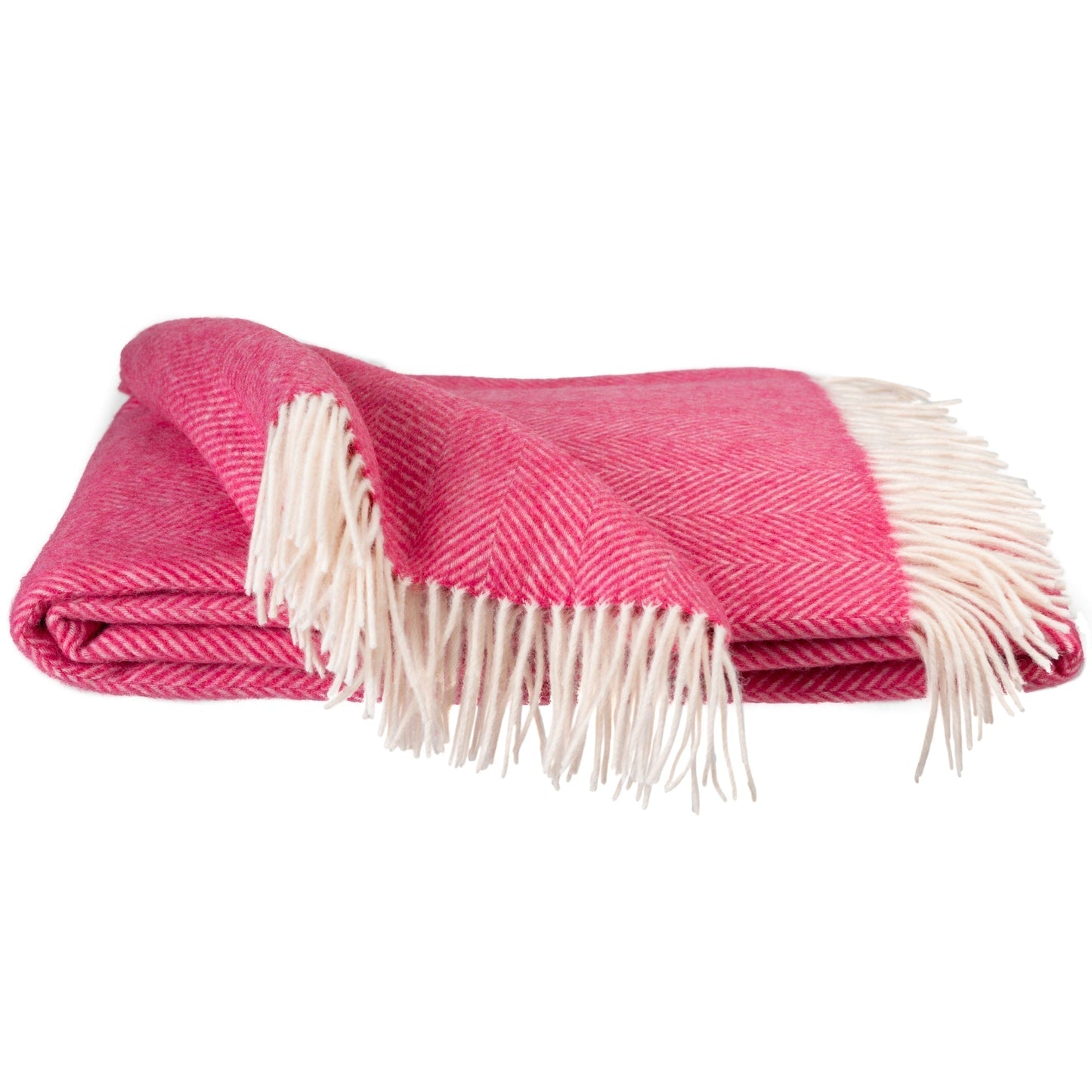 Southampton Home Merino Wool Herringbone Throw - Pink