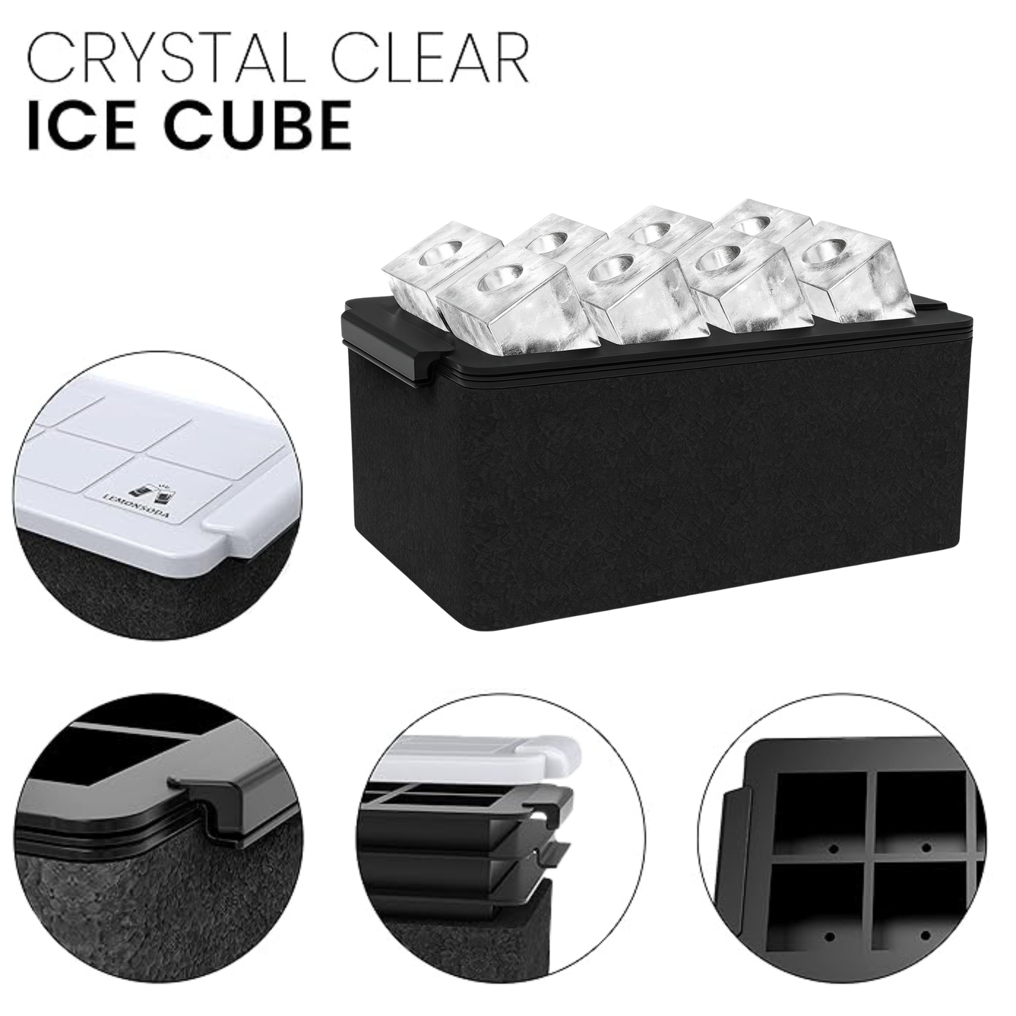 Crystal Clear Ice Cube Mold With Garnish Holder