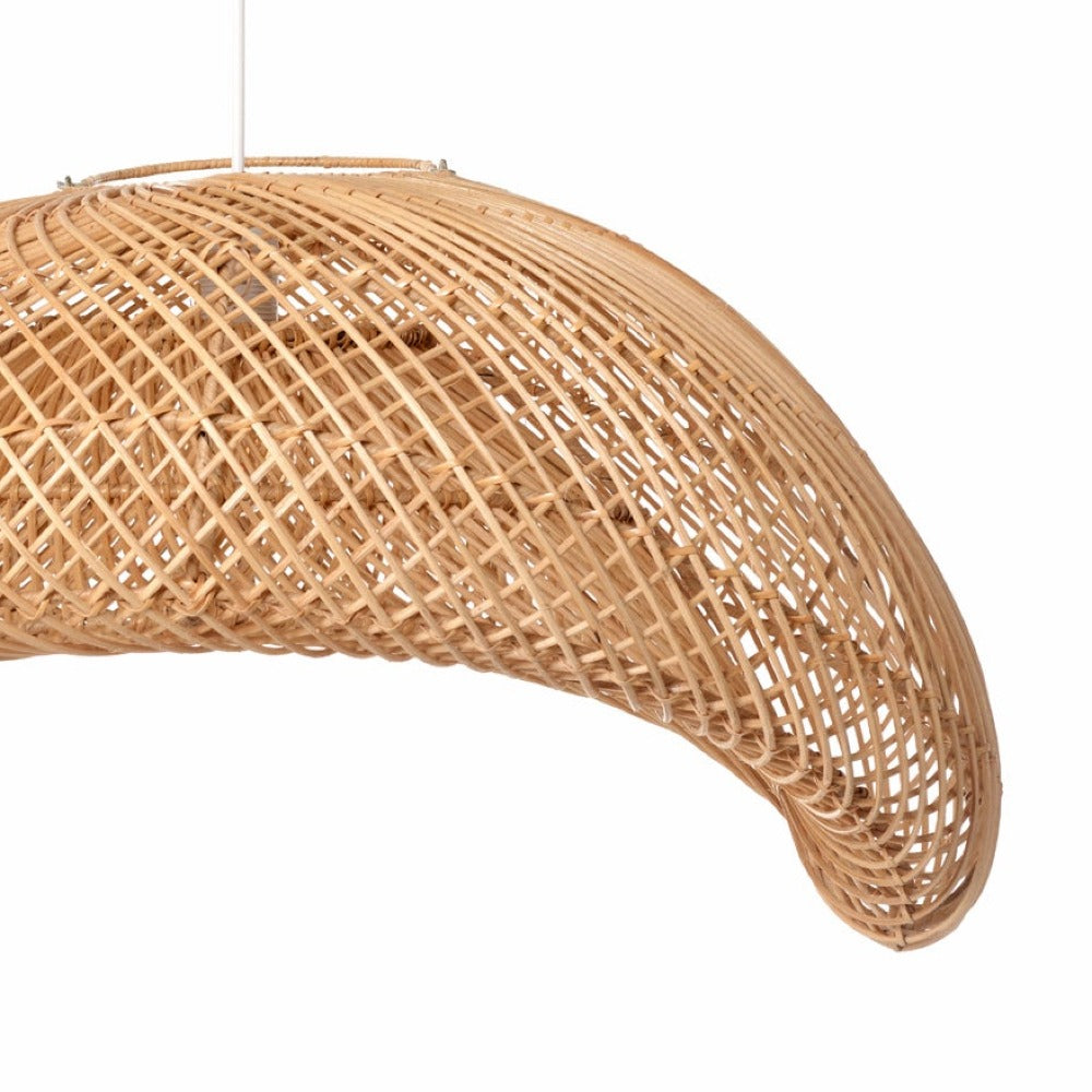 Rattan Arch Wavy Pendant Light-Large