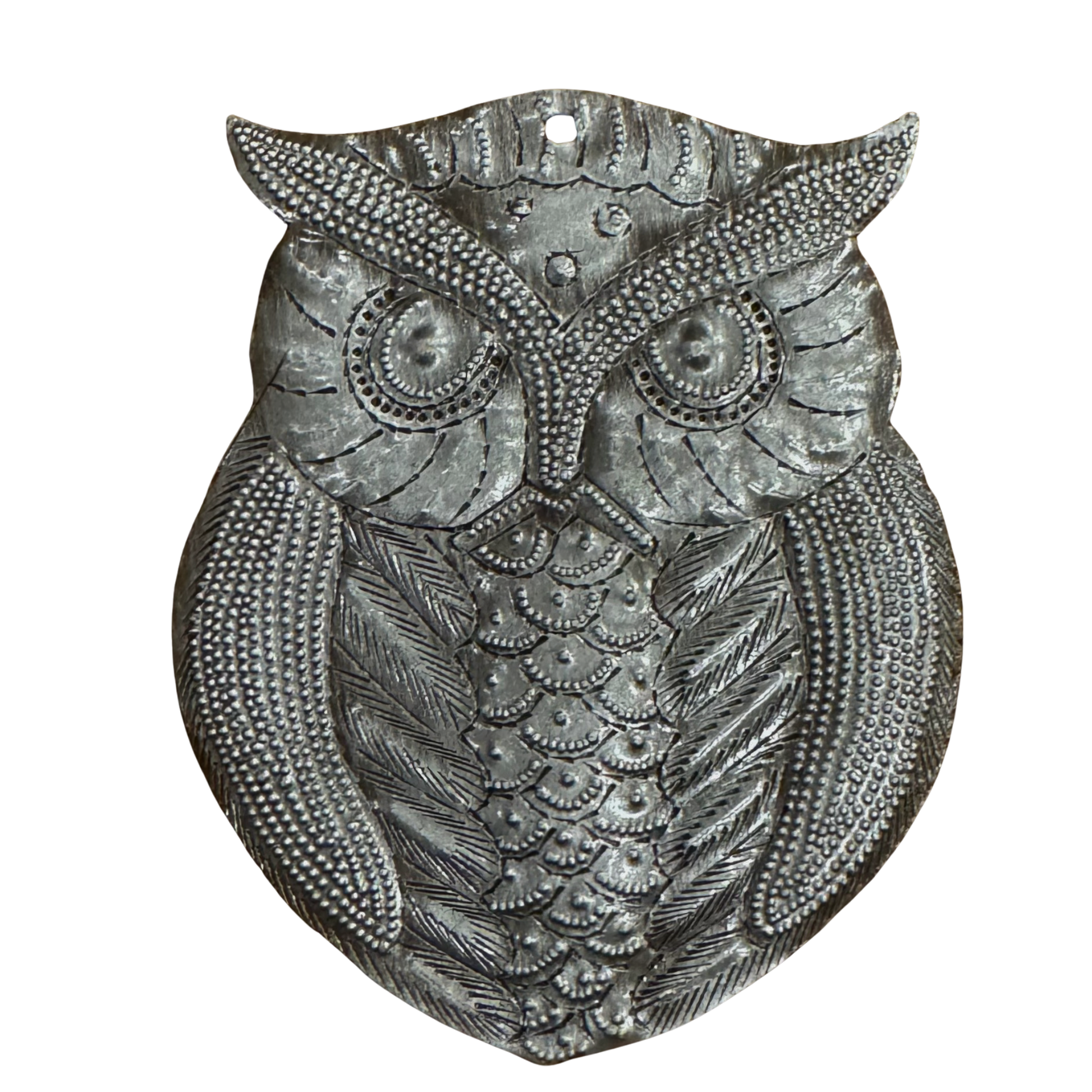Mini Metal Owl from Haiti, Handmae  Fair Trade Gift 4"x5"