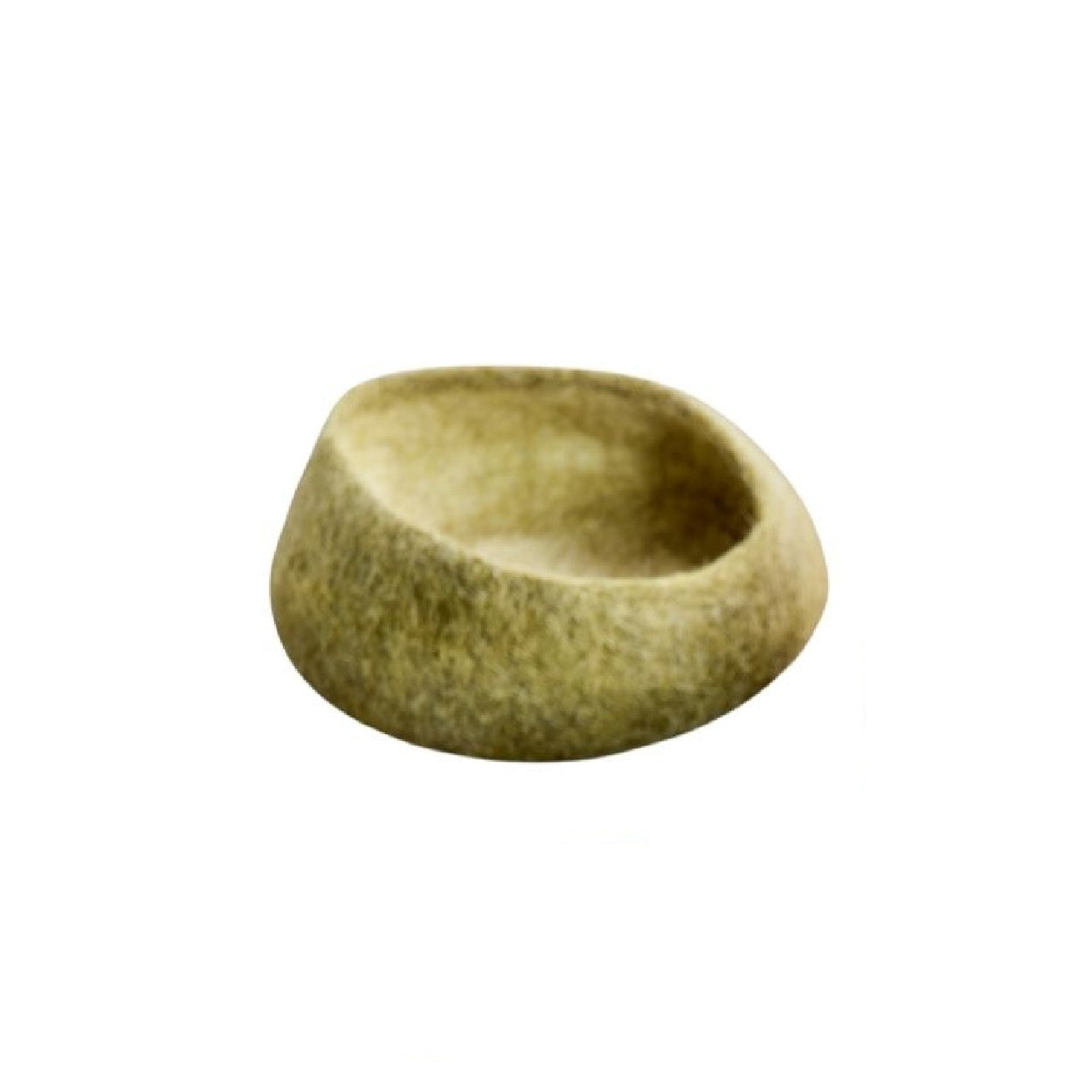 Olive Green Hand-Felted Wool Nesting Bowls