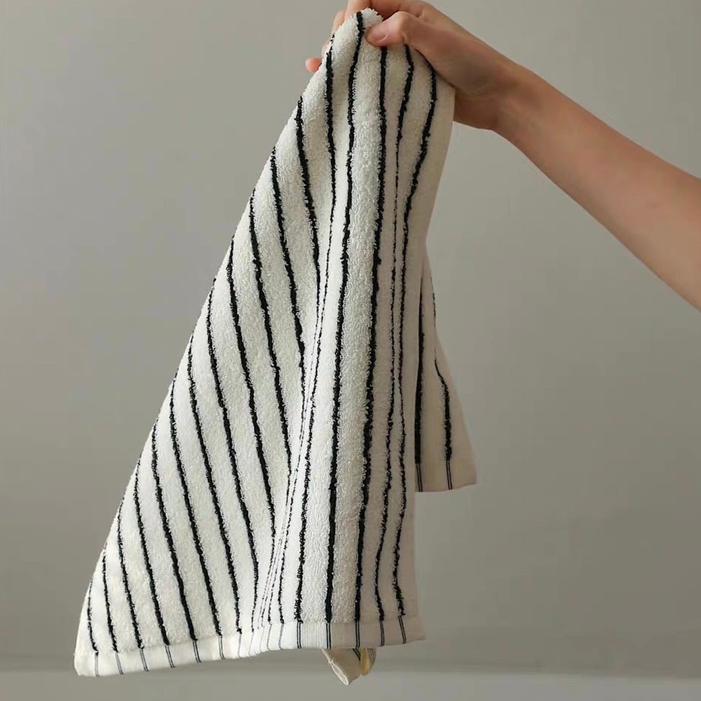 Scandi Retro Striped Cotton Bath Towel, 100% Cotton Ultra Plush & Soft