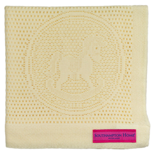 Southampton Home Lace Weave Rocking Horse Baby Blanket - Yellow