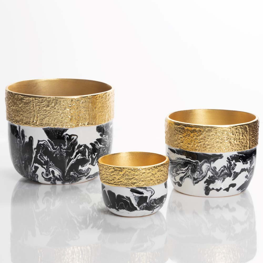 Bianco Nero Cache Pots