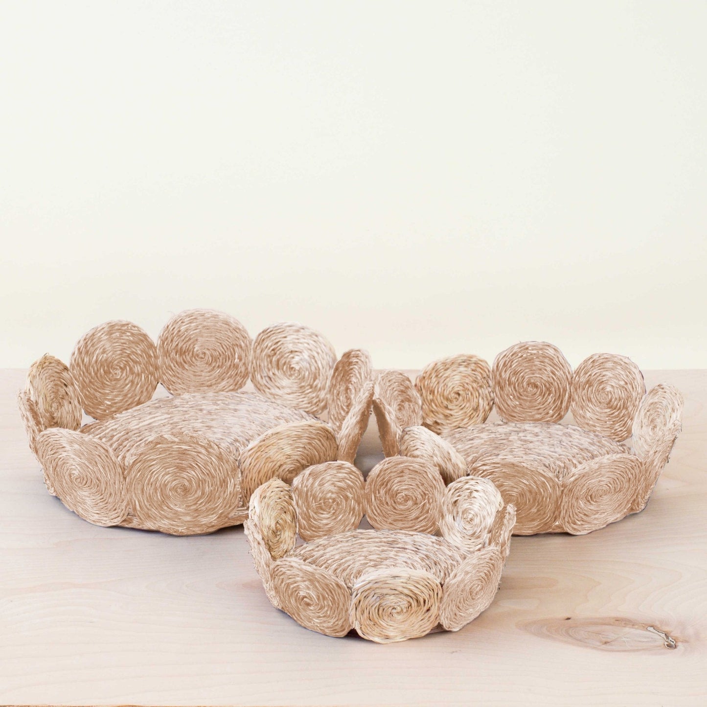 S/3 Natural Woven Fruit Basket