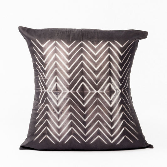 Naami Black Handcrafted Shibori Print Mulberry Silk Pillow