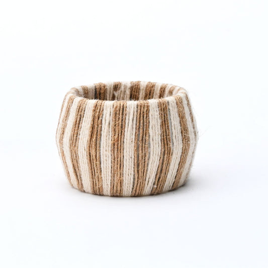 Thread Napkin Rings | Set of 4 | 100% Mango Wood | 1.57" dia