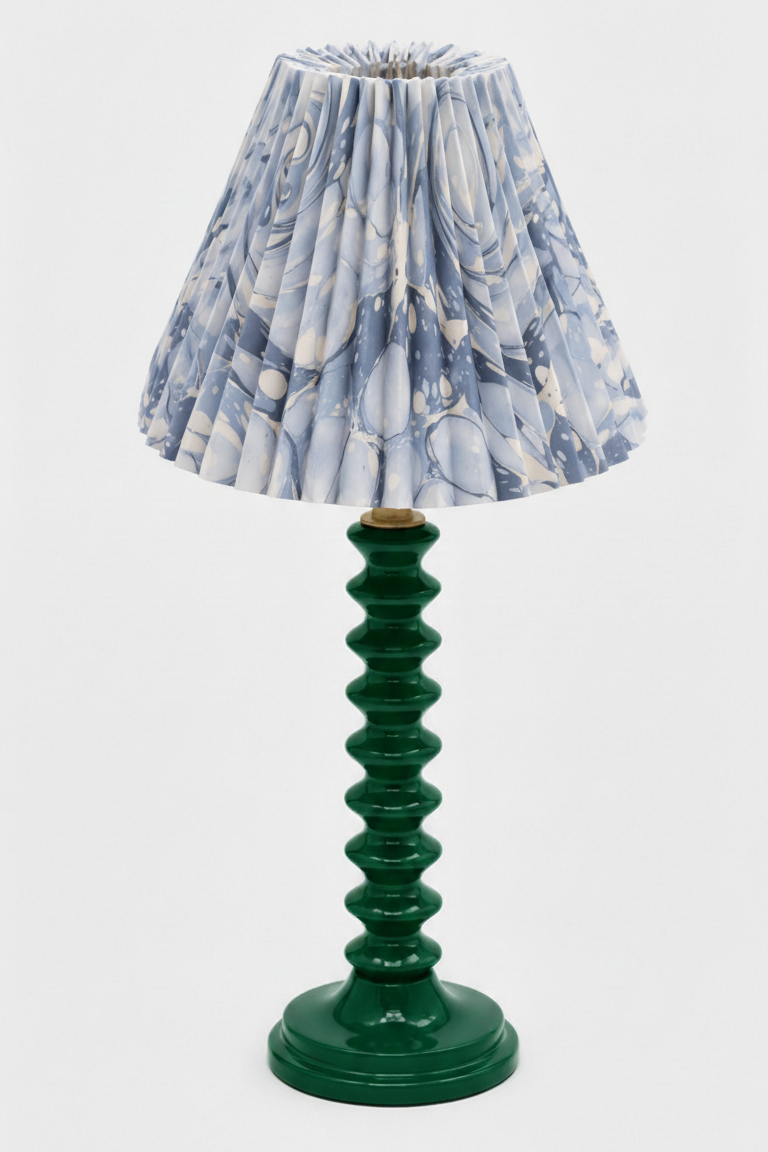 10" Pleated Empire Lampshade —  Hand-Marbled
