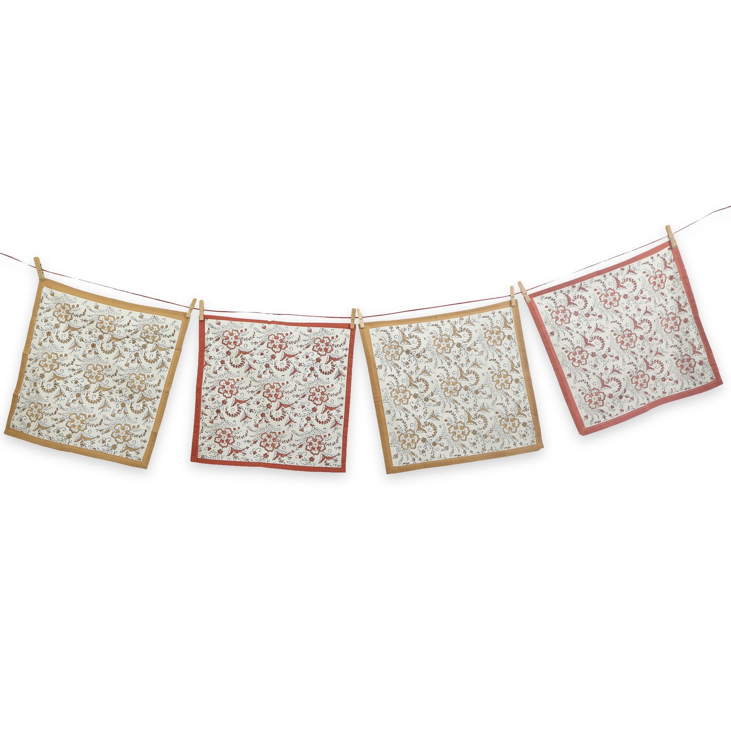 Hand Block Printed Cotton Napkins, Set of 4 | Ivy