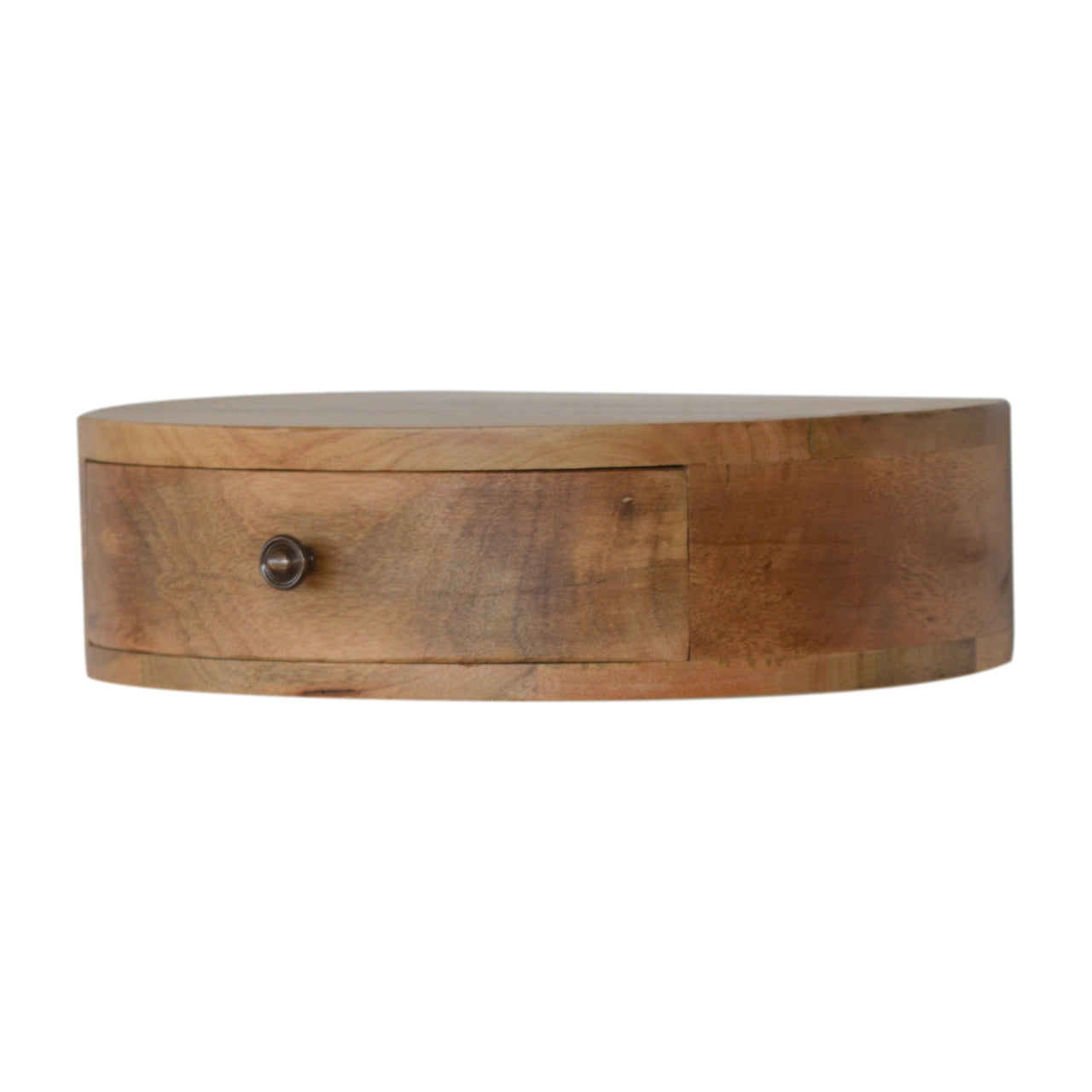 Solid Wood Wall-Mounted Rounded Nightstand