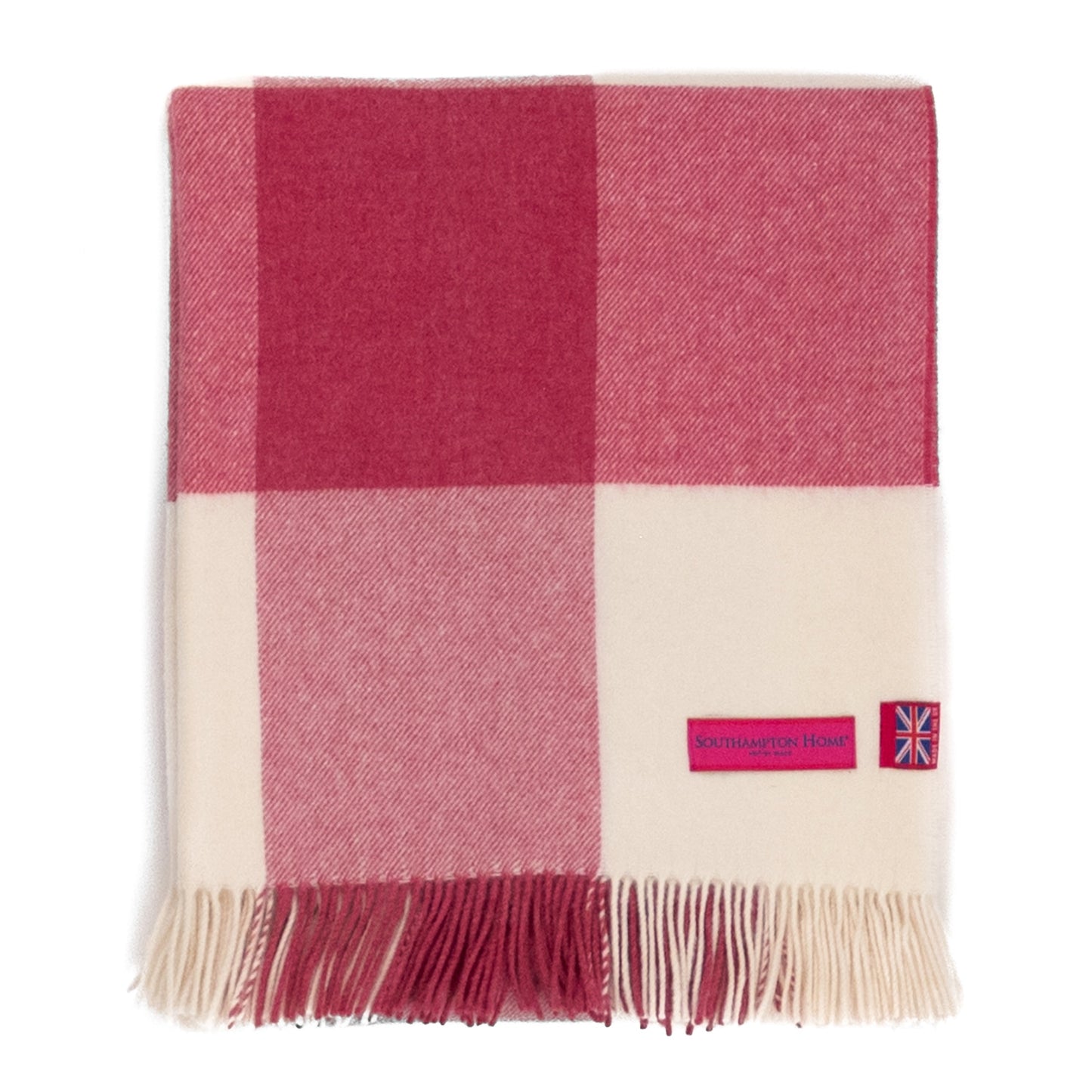 Southampton Home Merino Wool Throw – Block Pink
