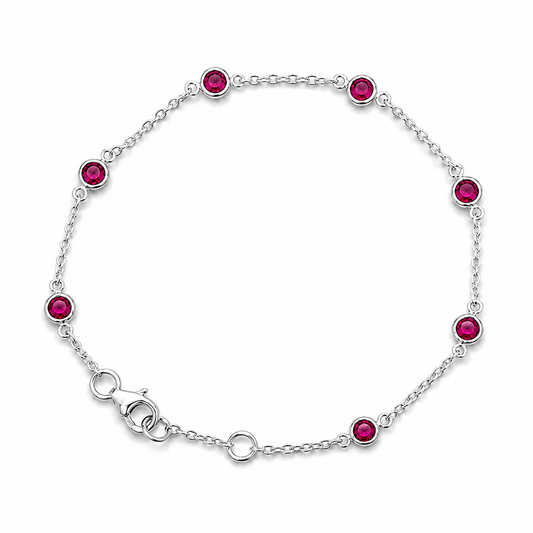July Birthstone Bracelet:  Ruby
