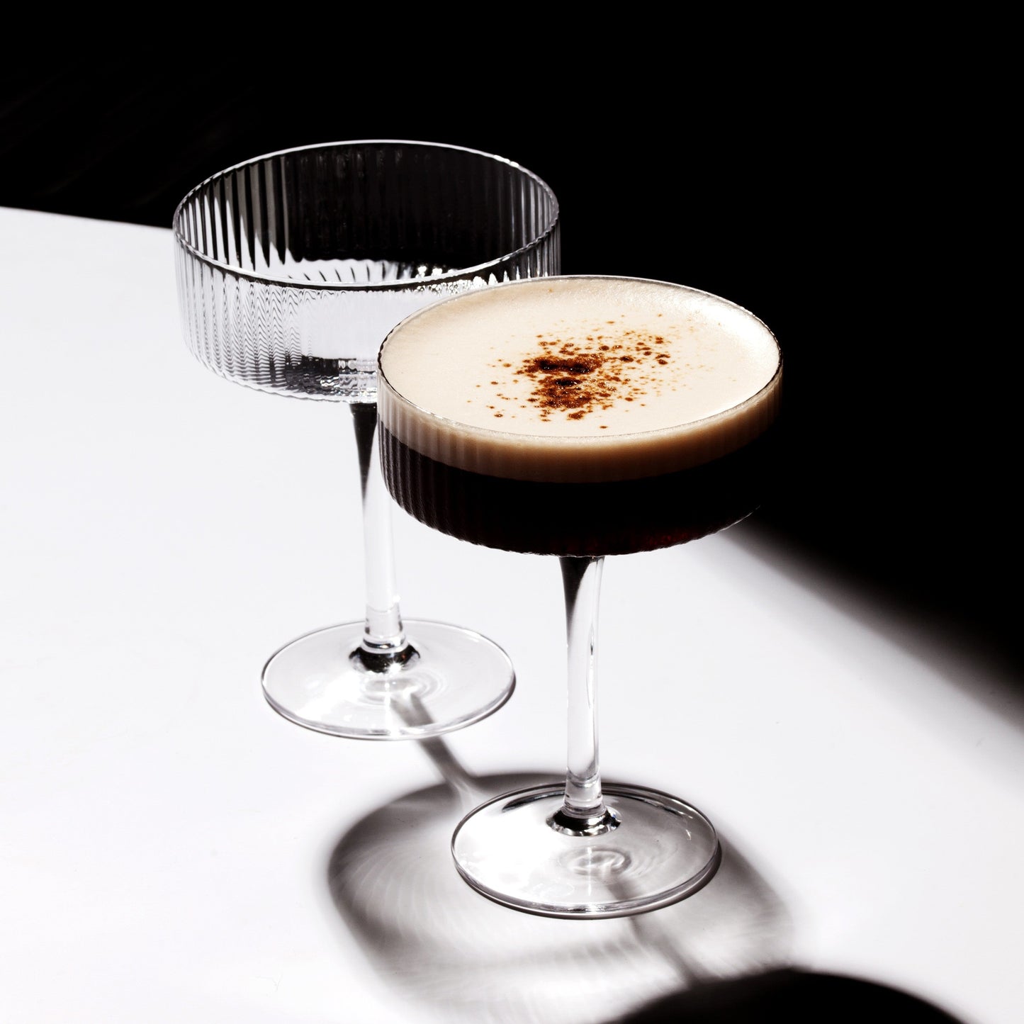 Clear Ribbed Martini Coupe Glass