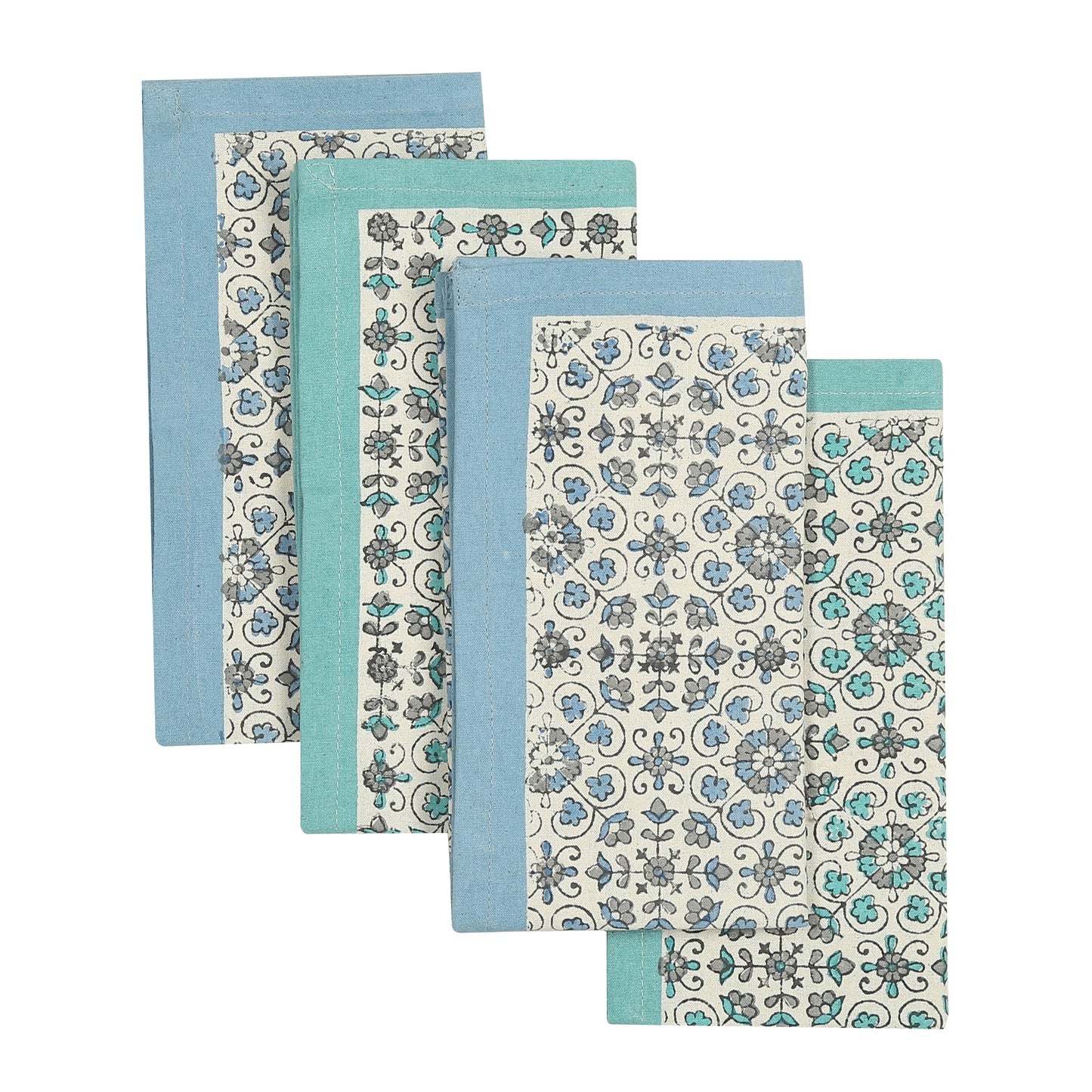 Hand Block Printed Cotton Napkins, Set of 4 | Ivy