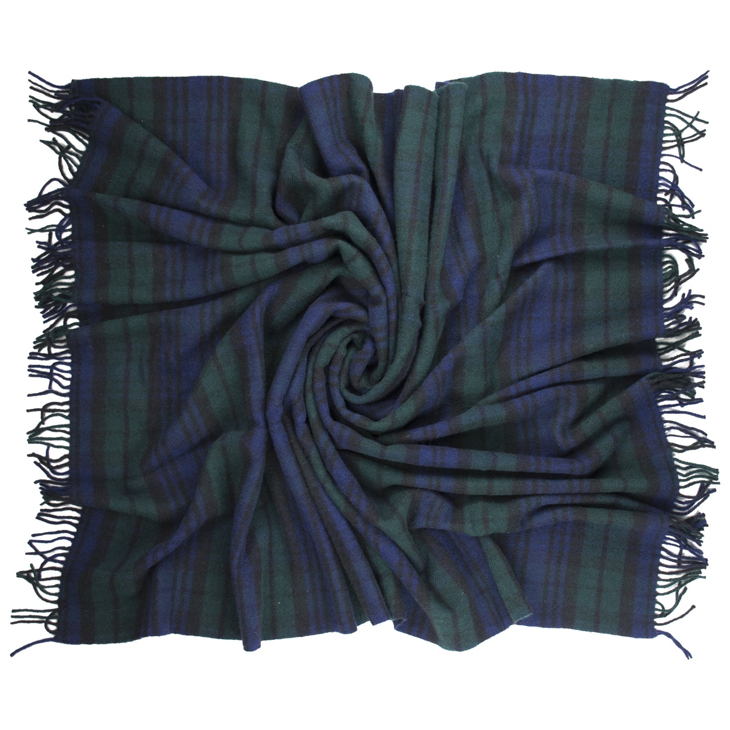Highland Tweeds Pure New Wool Fluffy Throw - Black Watch