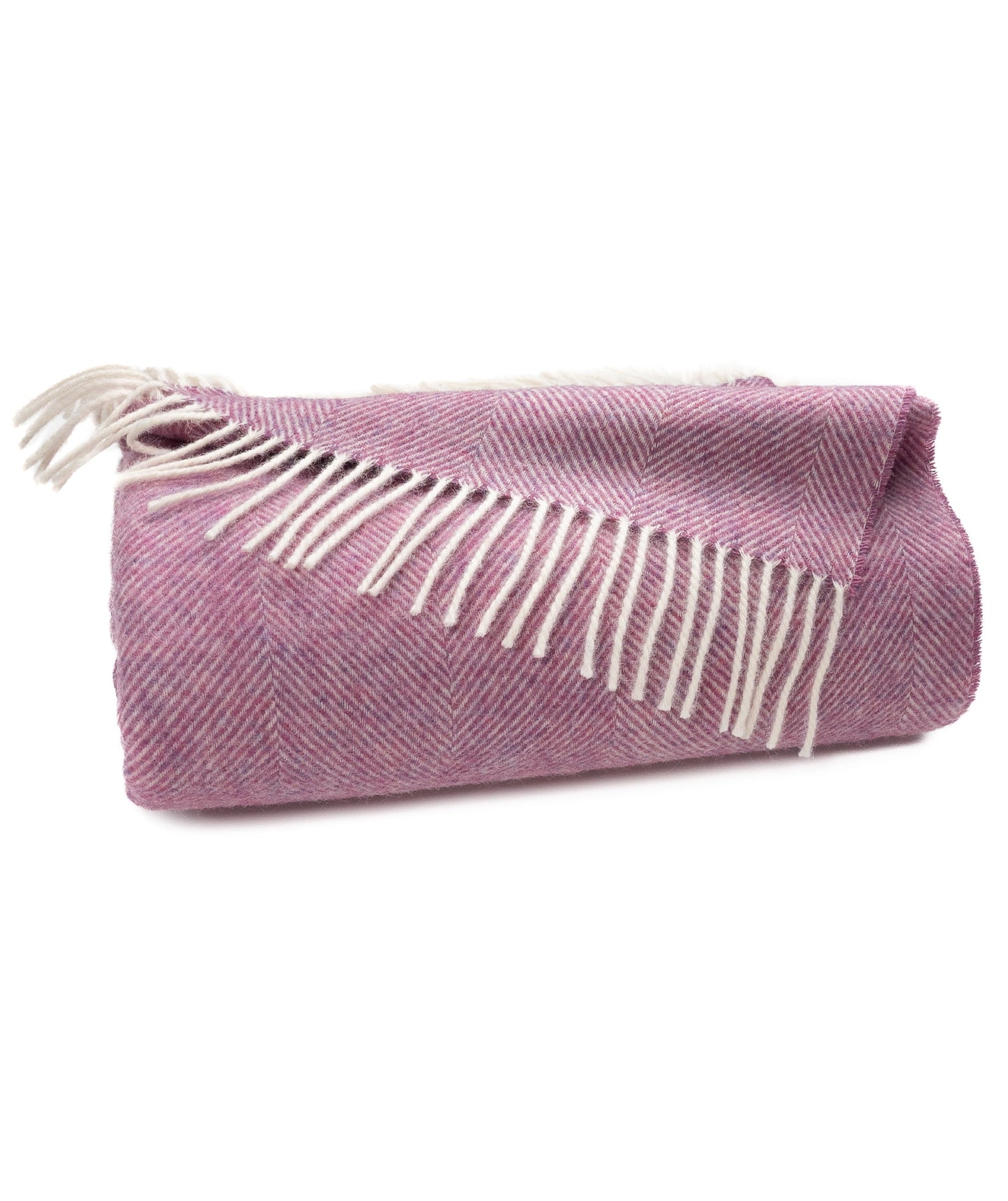 Southampton Home Shetland Lambswool Herringbone Throw – Petal Pink