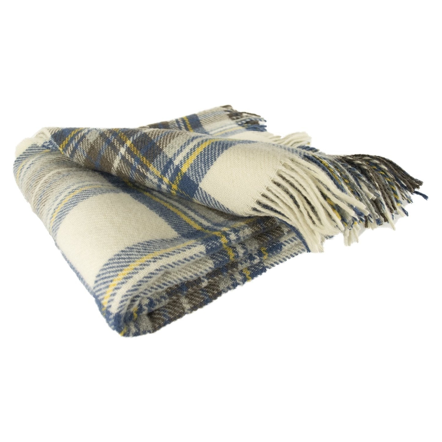 Highland Tweeds Pure New Wool Throw (Muted Blue Stewart)