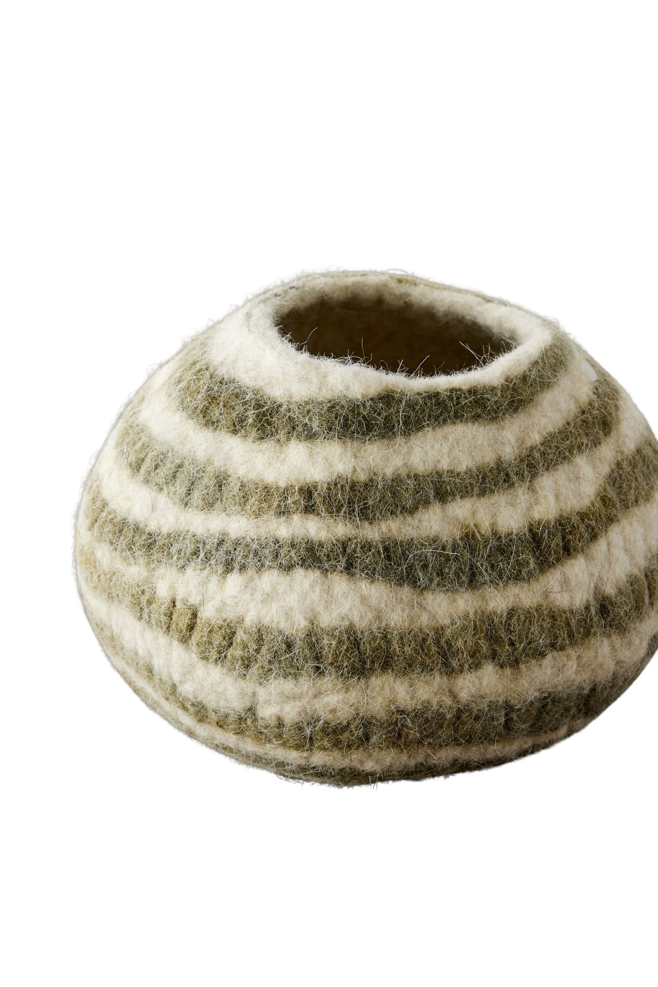 Olive Green Pathways Decorative Wool Ukhamba Bowl