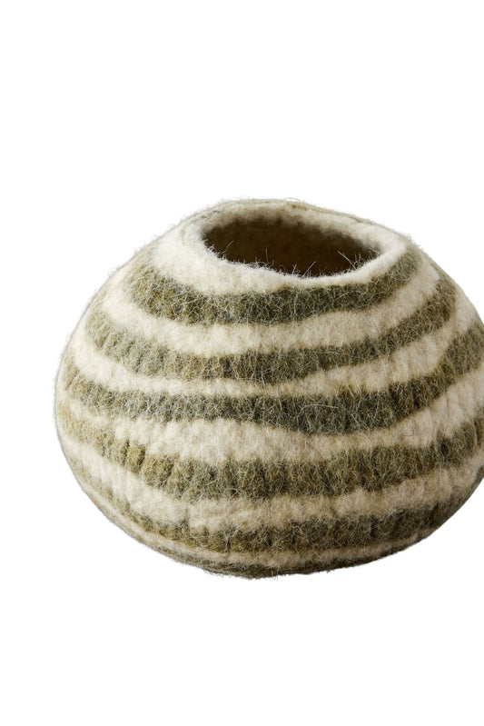 Olive Green Pathways Decorative Wool Ukhamba Bowl