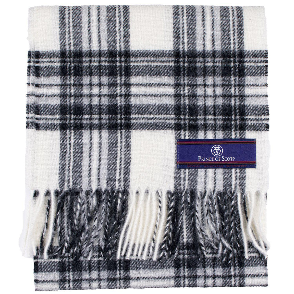 Merino Lambswool Tartan Scarf - Dress Grey Stewart