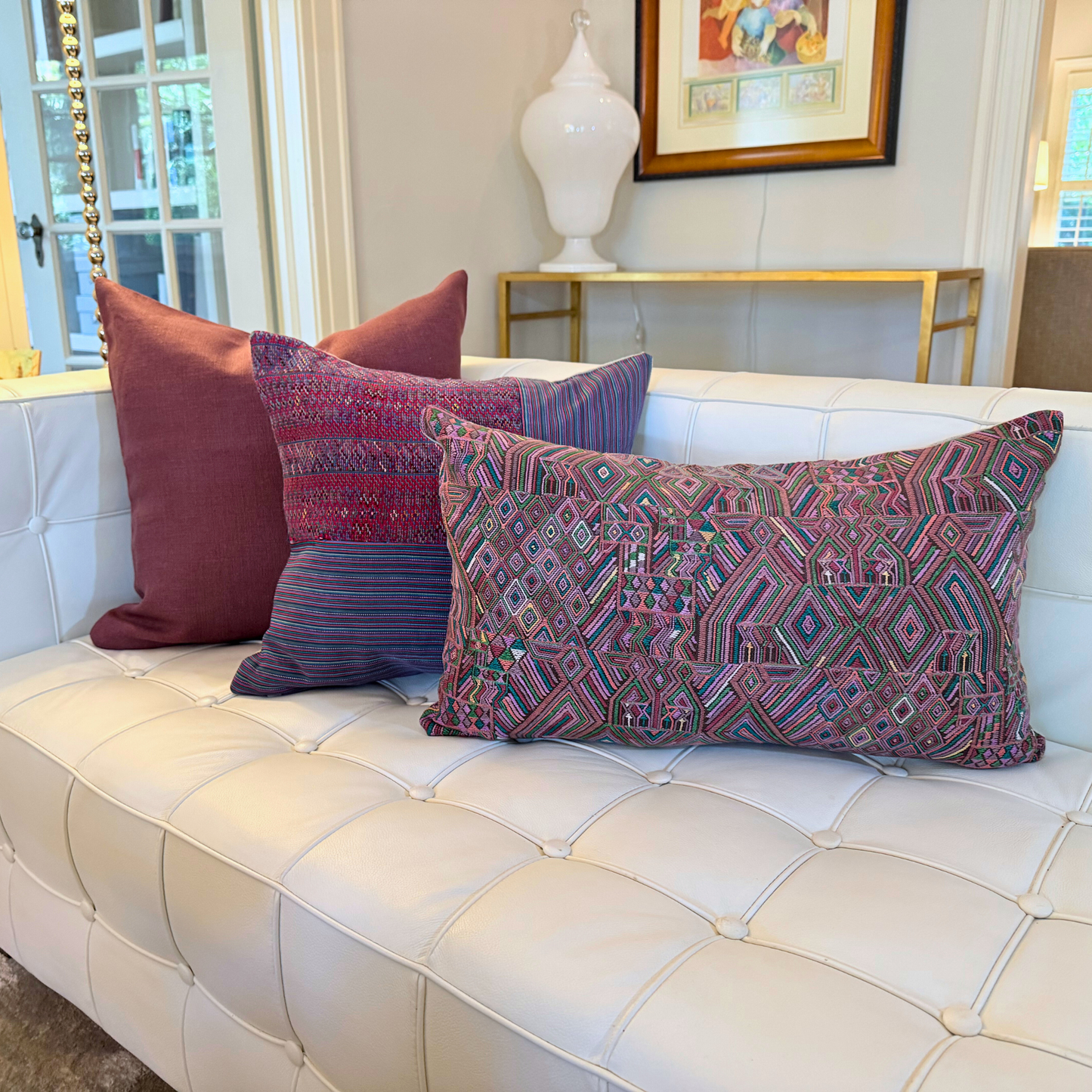 Huipil & Hemp Throw Pillow Cover