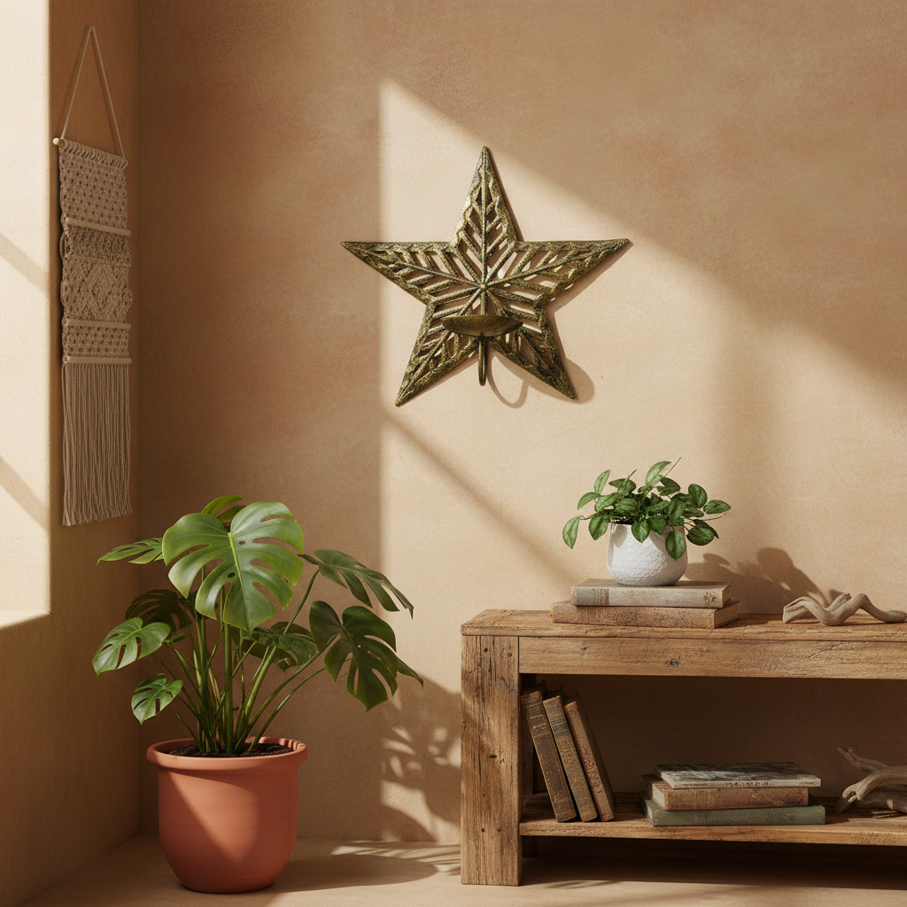 Painted Star Sconce
