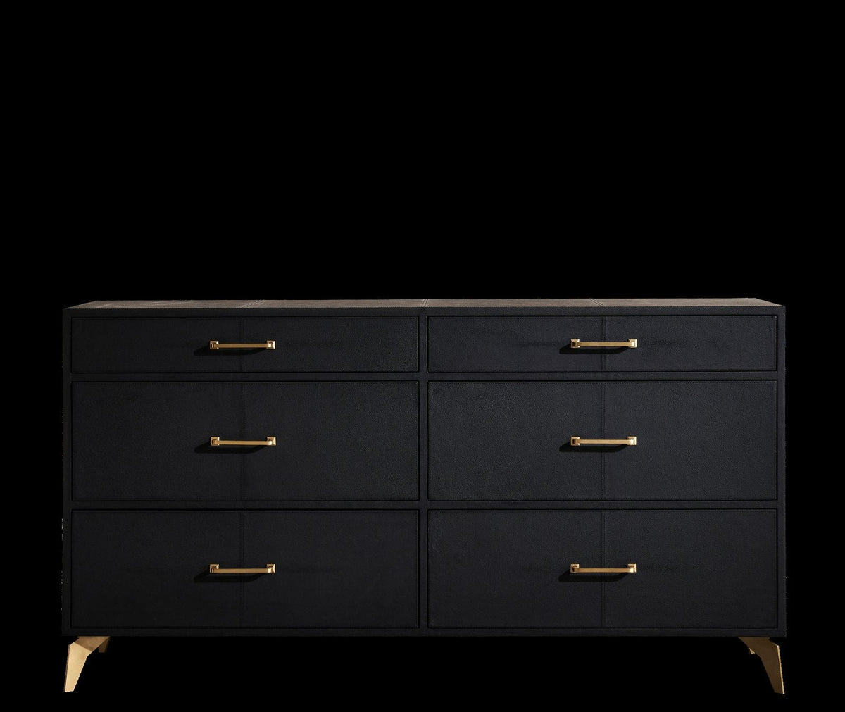 Berkeley Six Drawer Leather Dresser