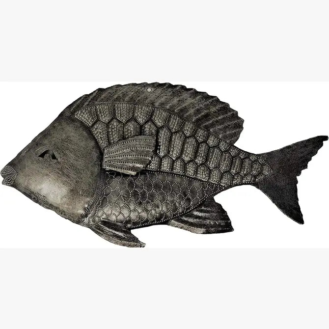 Nautical Fish, Haitian Wall Hanging Haitian Metal 13"x7"