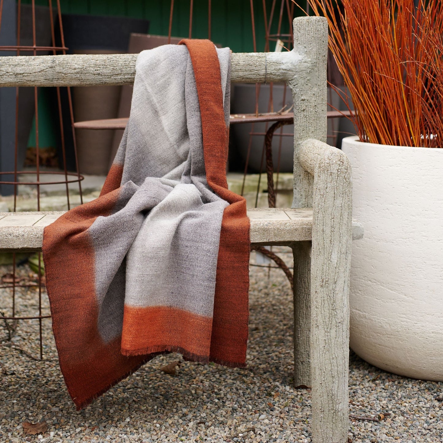 Simply Taupe Brown Gray Hand Spun Merino Handloom Throw