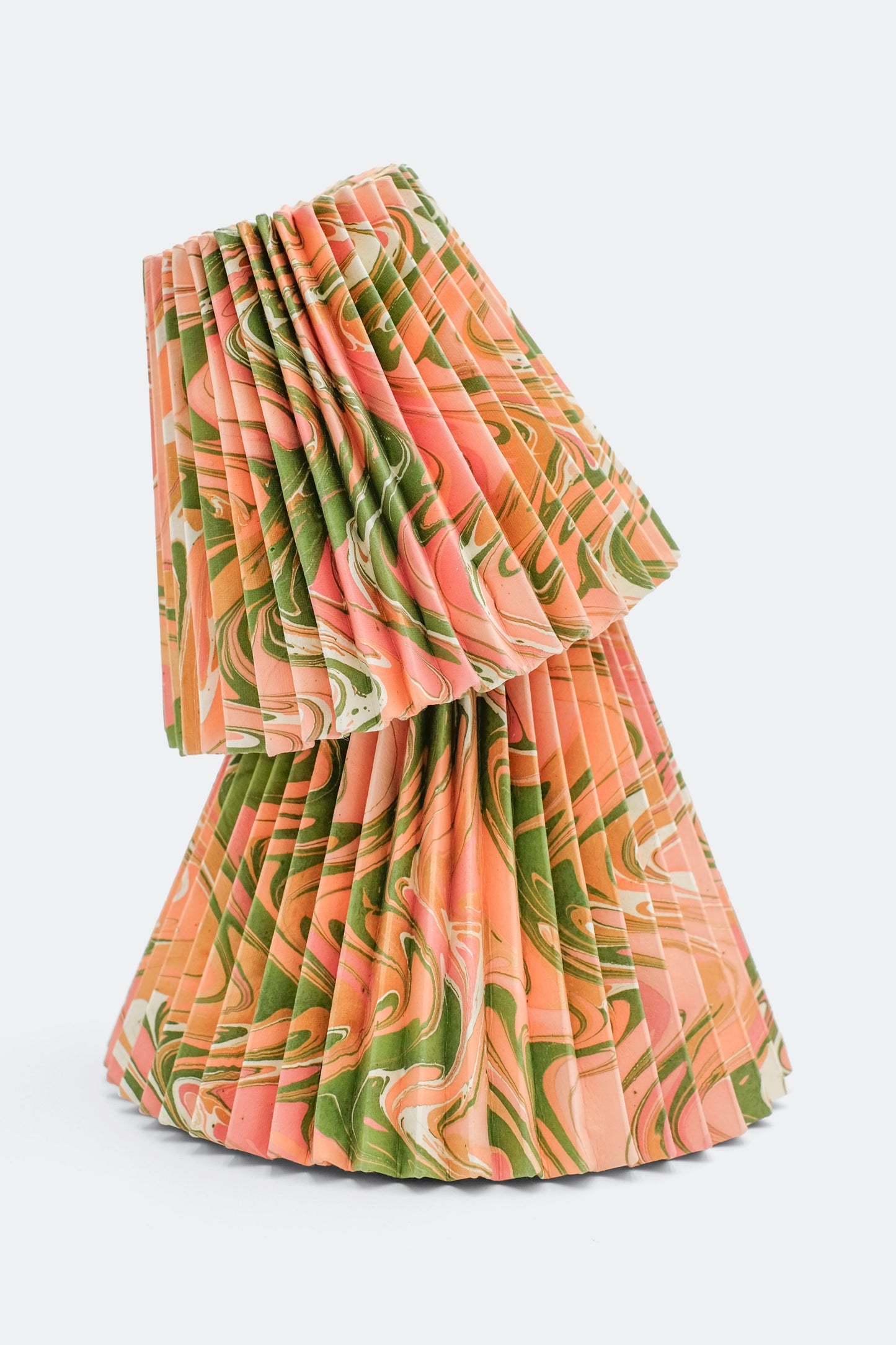 10" Pleated Empire Lampshade —  Hand-Marbled