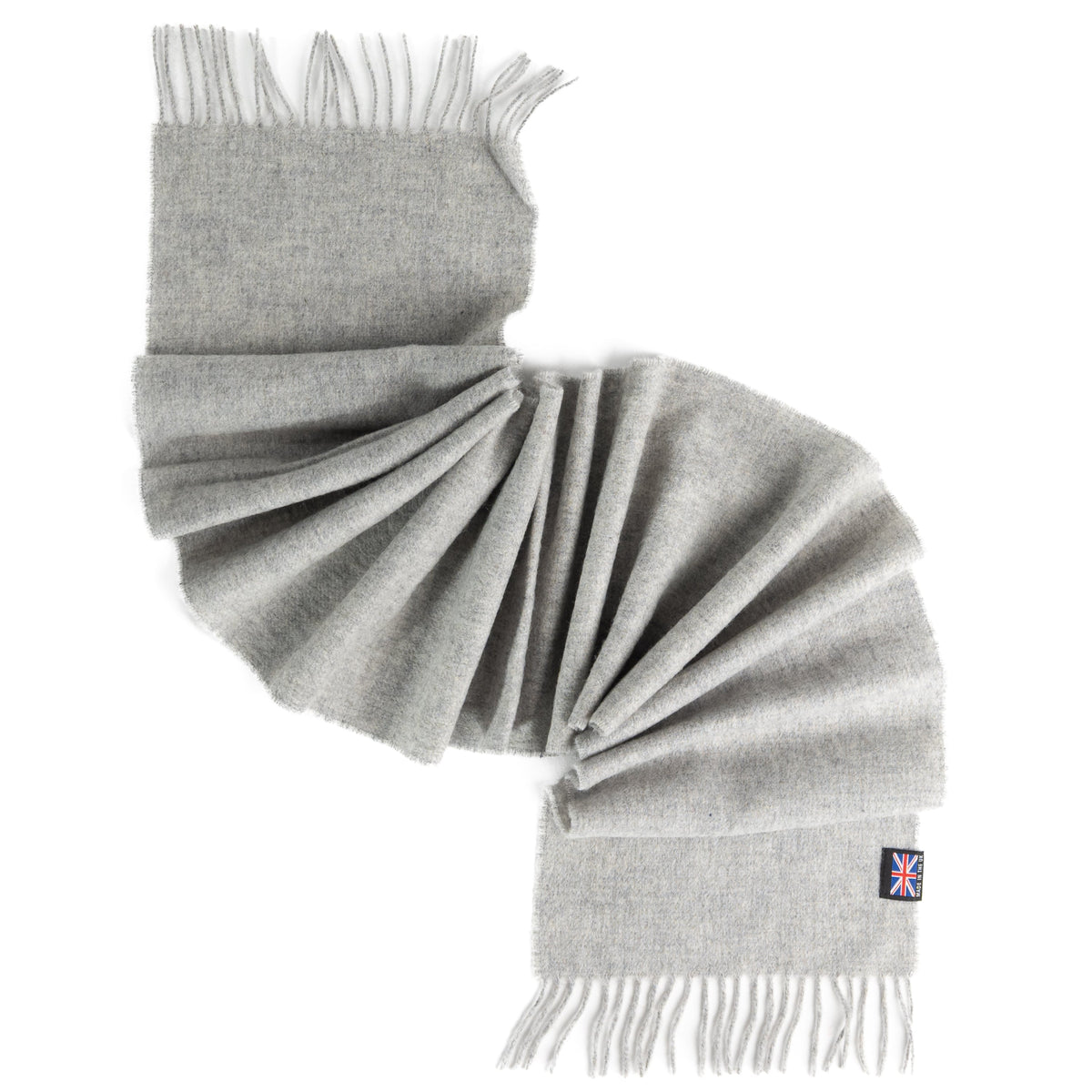 Prince of Scots Fringed Merino Wool Scarf (Silver)