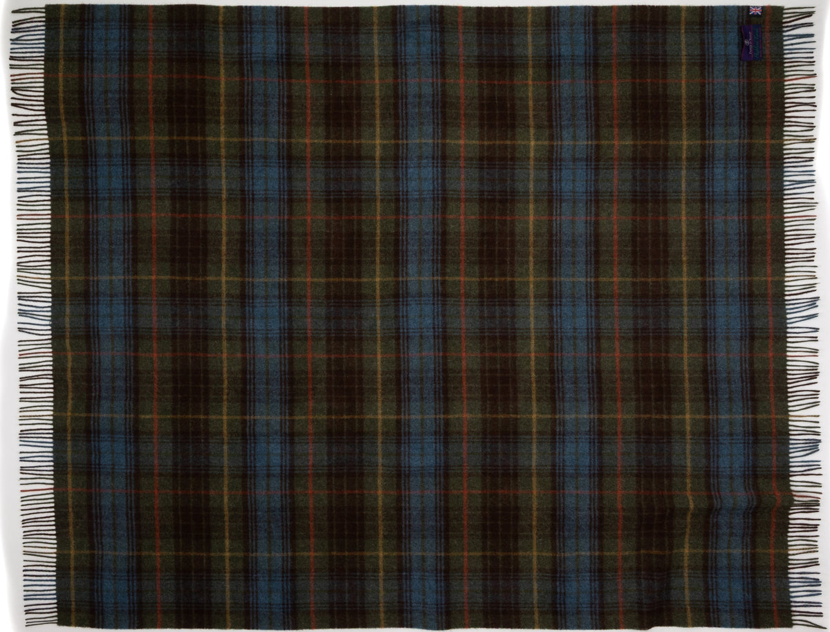 Highland Tweeds Shetland Lambswool Throw - Antique Hunting Stewart