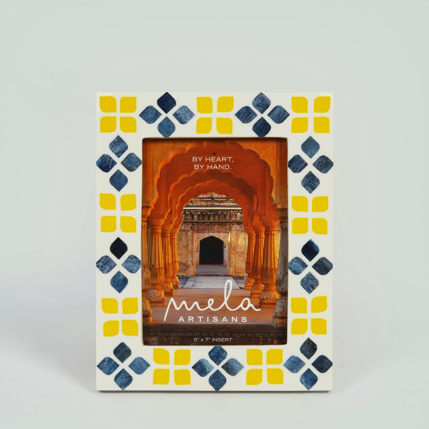 Marigold Floral Mosaic Bone Inlay Photo Frame 5x7