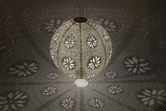 Stella Luxe Globe Boho Pearl 18" LED Lantern (Battery Powered)