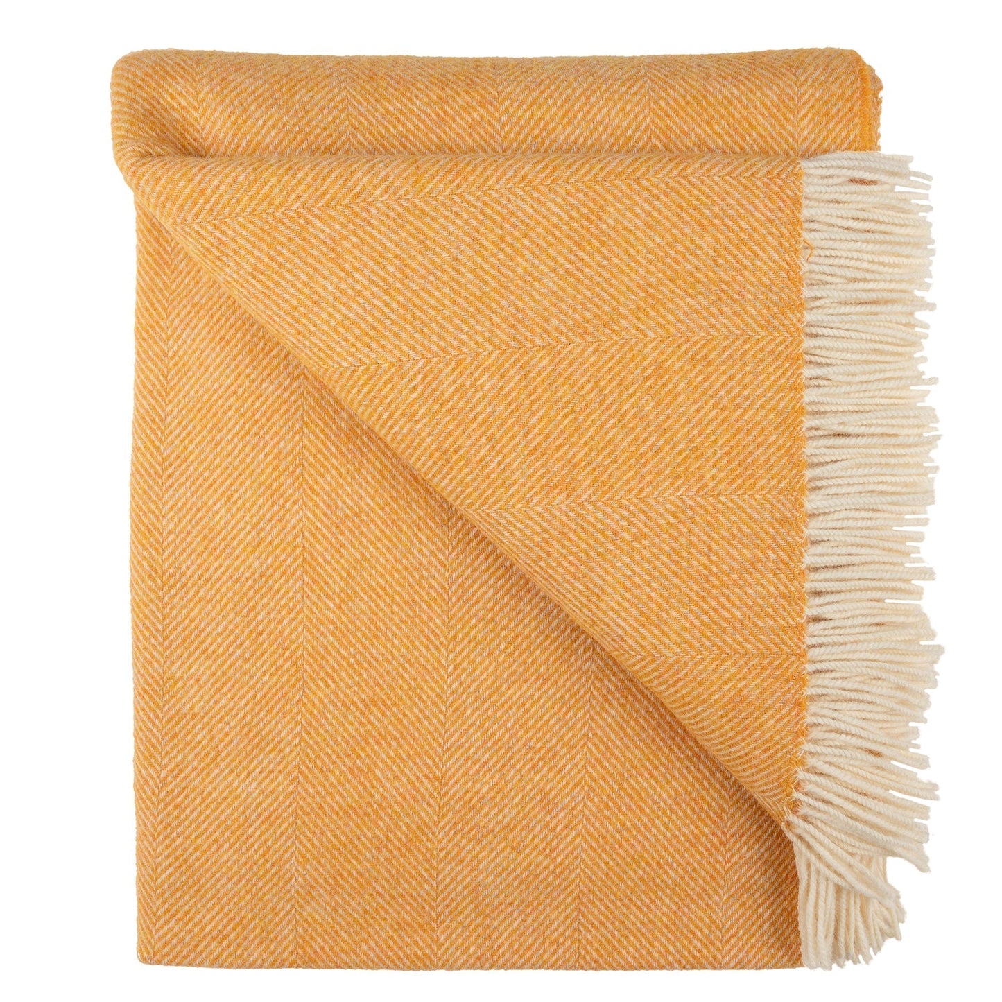 Southampton Home Shetland Lambswool Herringbone Throw – Tangerine
