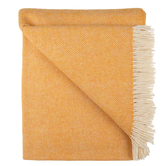 Southampton Home Shetland Lambswool Herringbone Throw – Tangerine