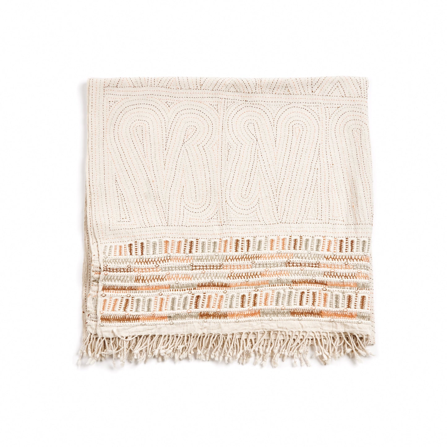 Unah Fully Hand Embroidered Handwoven Organic Cotton Throw
