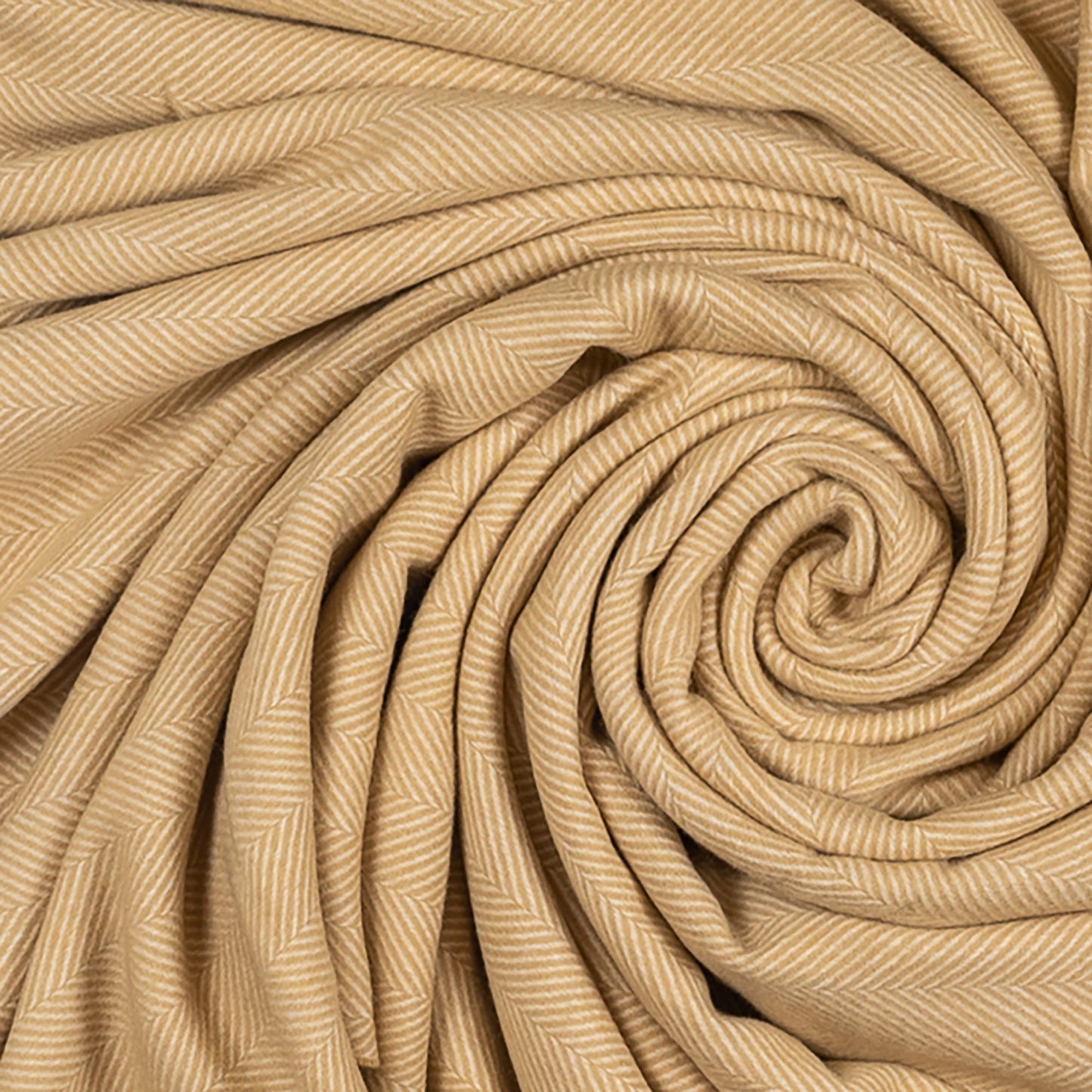 Southampton Home Merino Wool Herringbone Throw - Wheat Tassel
