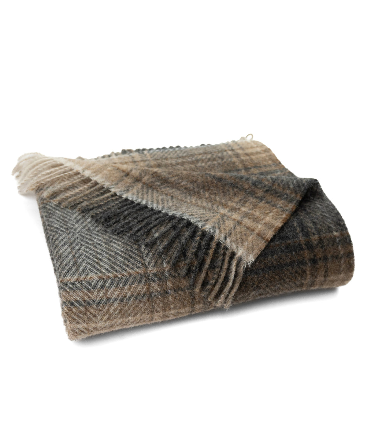 Highland Tweeds Shetland Lambswool Ombre Throw – Natural