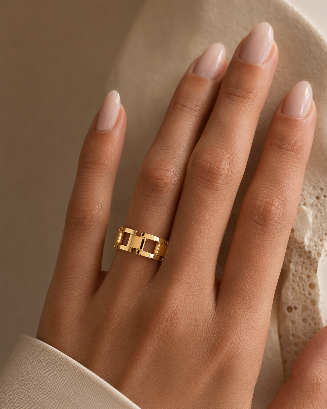 Fusion Links Stainless Steel Gold Ring