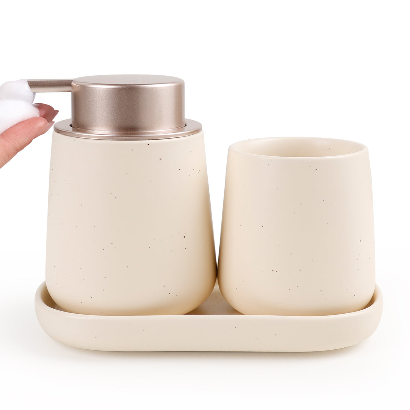BosilunLife Foaming Bathroom Set Recycled Eco-Clay