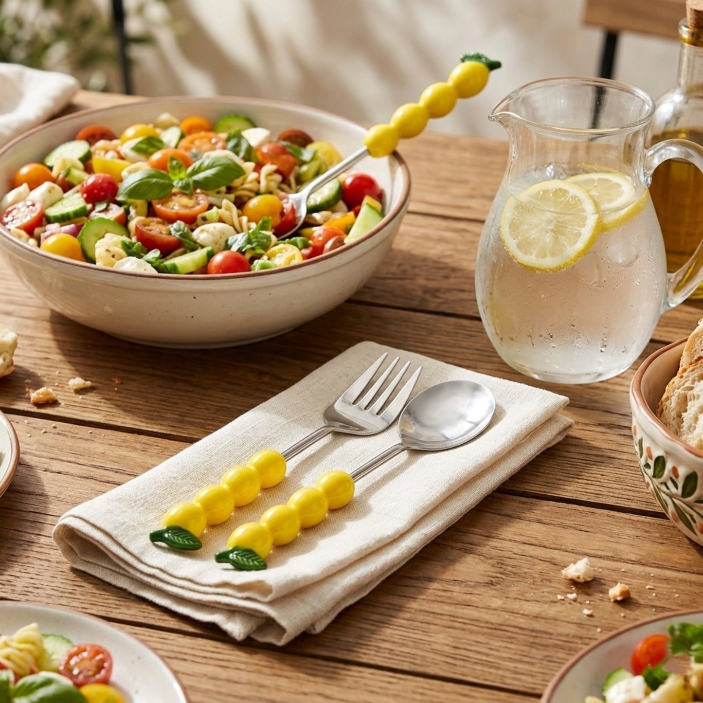 S/2 Salad Server with Lemon Handle