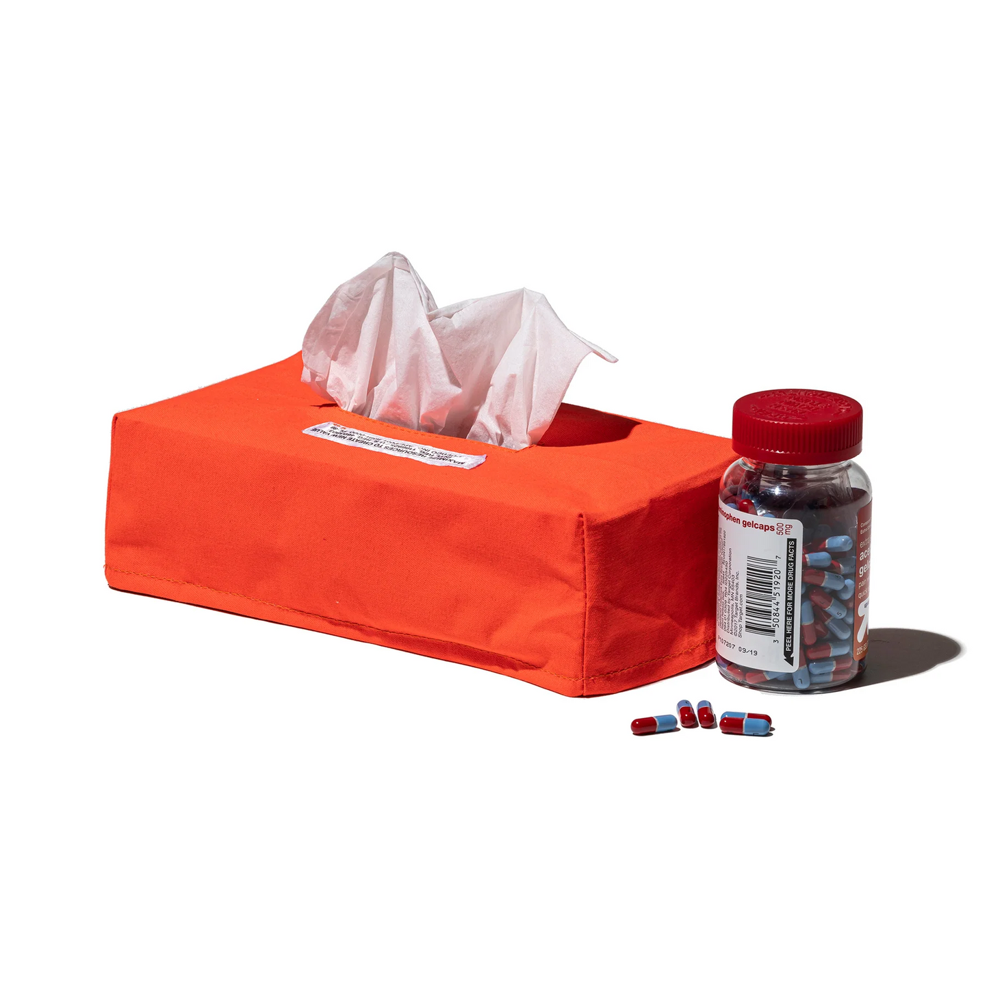 Emergency Tissue Box Cover / Neon Orange