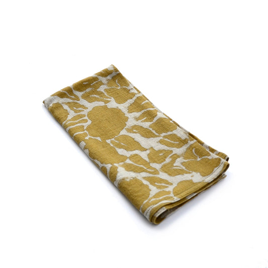 S/4 Yan Mustard Block Print Napkins