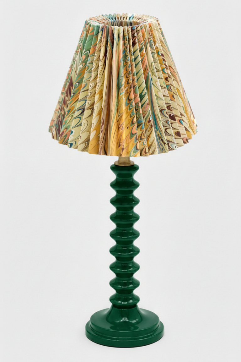 10" Pleated Empire Lampshade —  Hand-Marbled