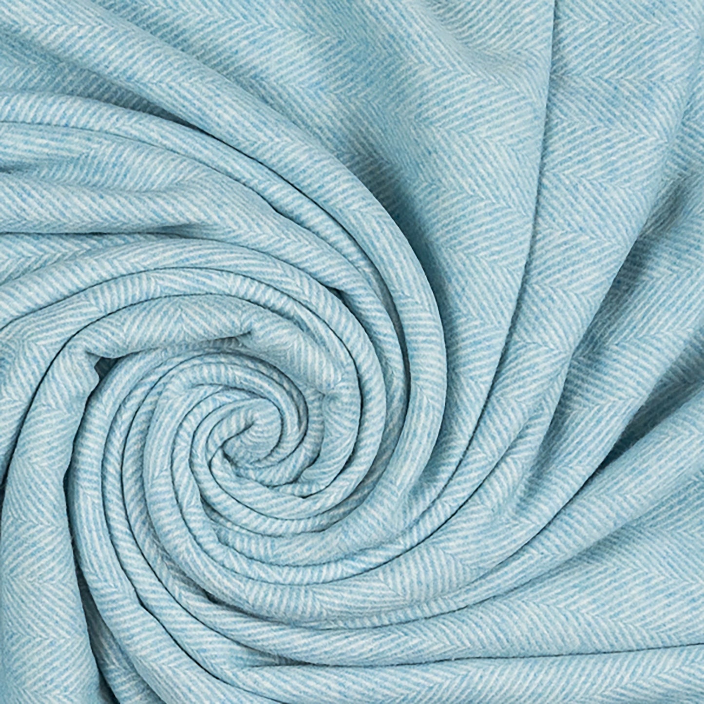 Southampton Home Merino Wool Herringbone Throw - Sky Blue