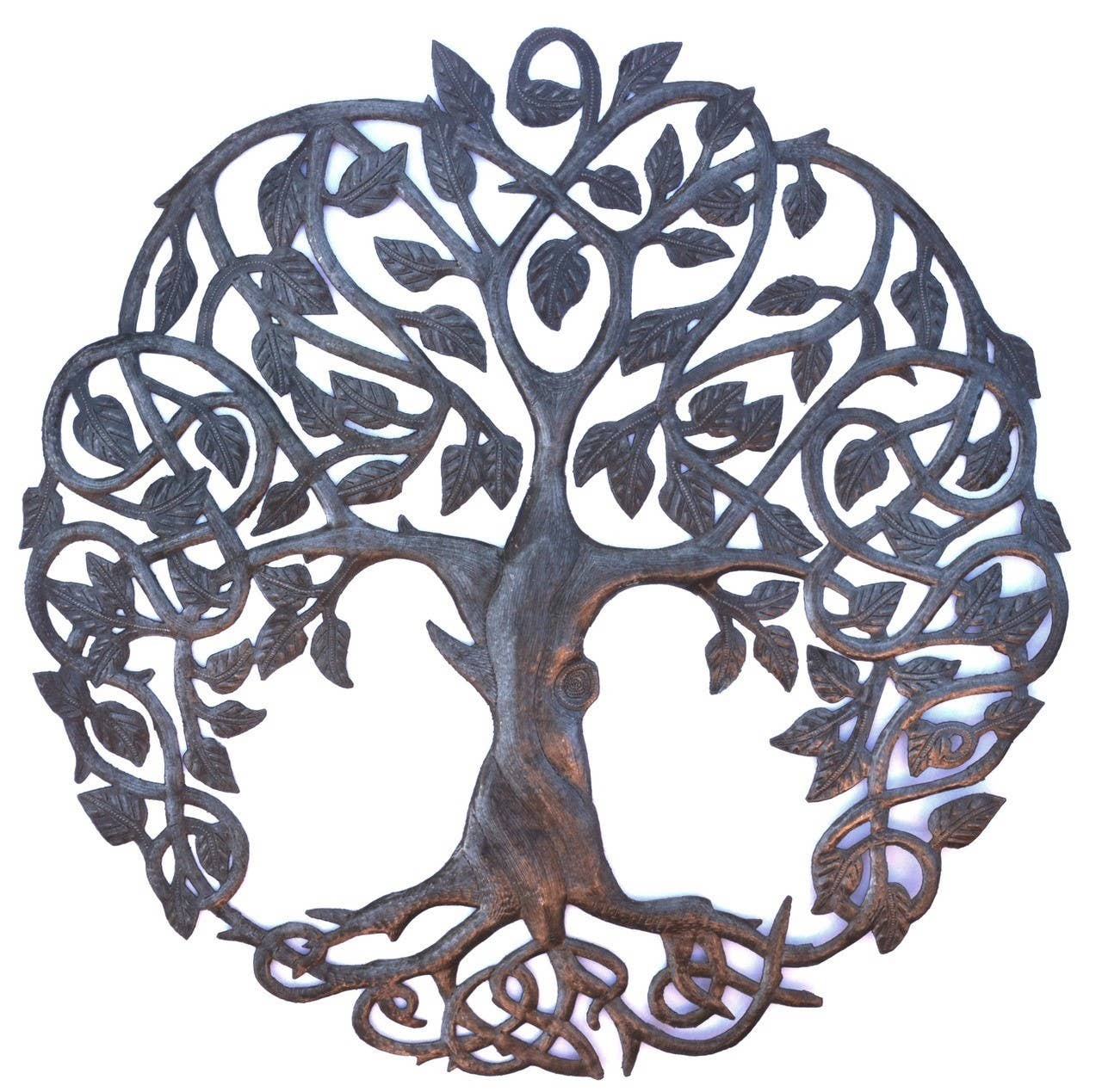 Celtic Tree of Life, Haitian Metal Wall Hanging Art 23"x 23"